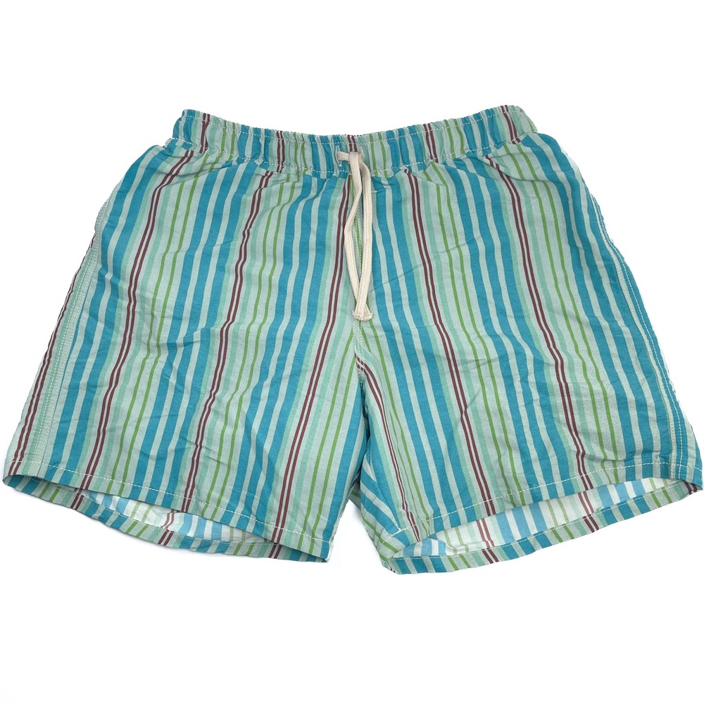 Napapijri Striped Retro Swim Trunks‎ Lined Elastic Waist Men's Swim Shorts M